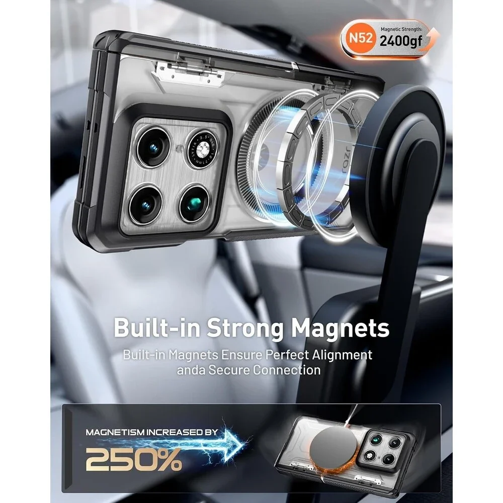 Poetic Moto Razr Fold Case MagSafe Hinge Screen Protector Kickstand Black